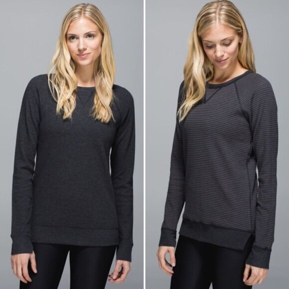 lululemon athletica Tops - Lululemon Open Your Heart Long Sleeve Sweatshirt Reversible Crew Neck Pullover